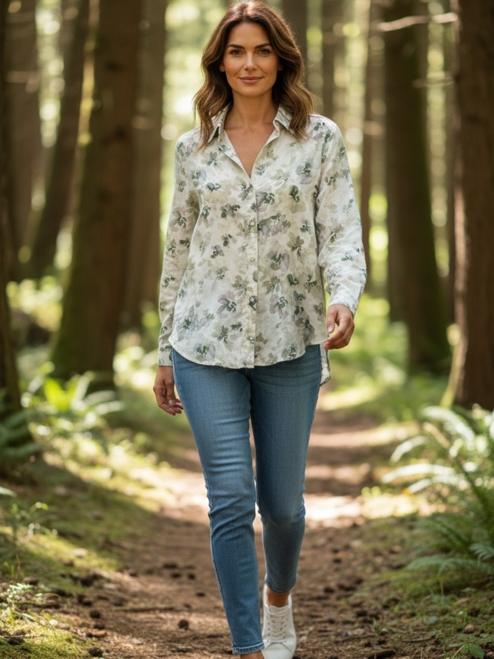 Cloth & Stone Floral Rayon Button Down Shirt XL VGUC